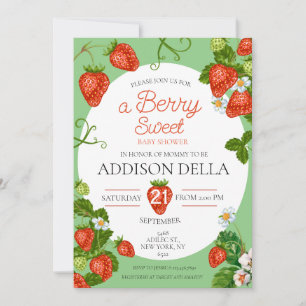 Invitation Baby shower fraise Berry Baby