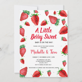 Invitation Baby shower fraise | Berry Sweet