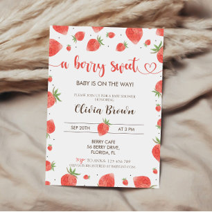 Invitation Baby shower fraise   Berry Sweet