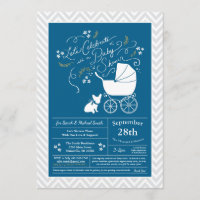 Baby shower français de Bulldog Frenchie Blue
