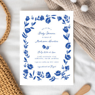 Invitation Baby shower frontalier de la Fleur Whimsical tiré 