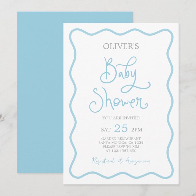 Invitation Baby shower frontalier de St Jacques Vave Invitati (Devant / Derrière)