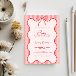 Invitation Baby shower frontalier Whimsical Retro