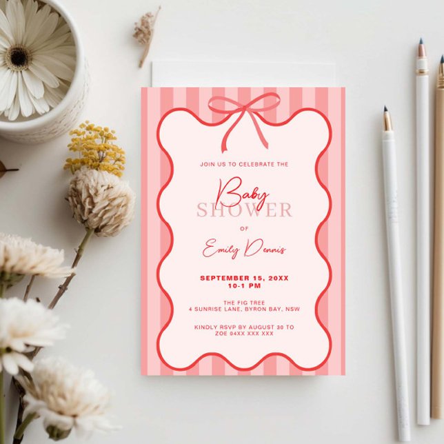 Invitation Baby shower frontalier Whimsical Retro (Créateur téléchargé)