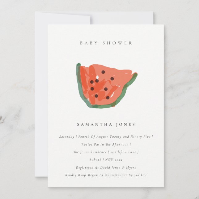 Invitation Baby shower Fruit Fruit Fruit Fruit Fruit Fabriqué (Devant)