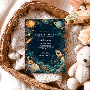 Invitation Baby Shower Galaxie Fantaisiste
