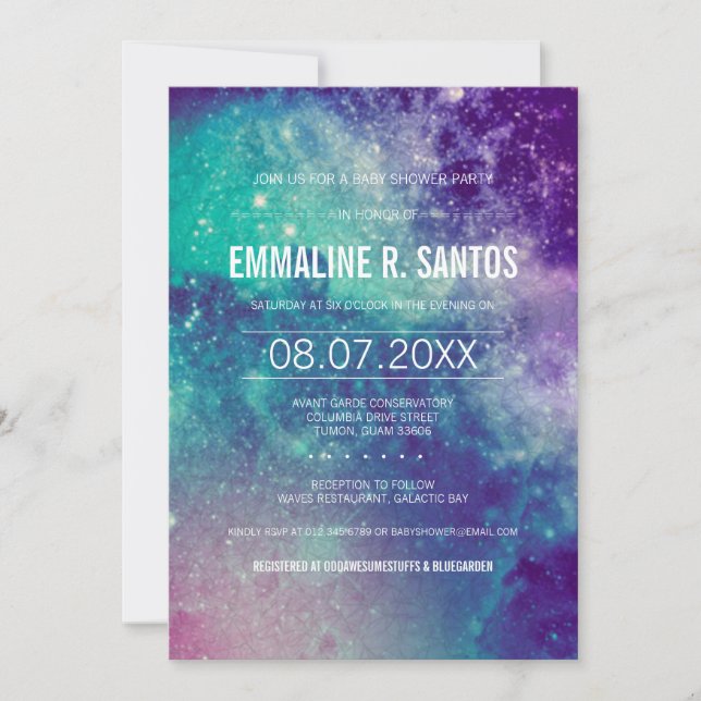 Invitation Baby shower Galaxy (Devant)