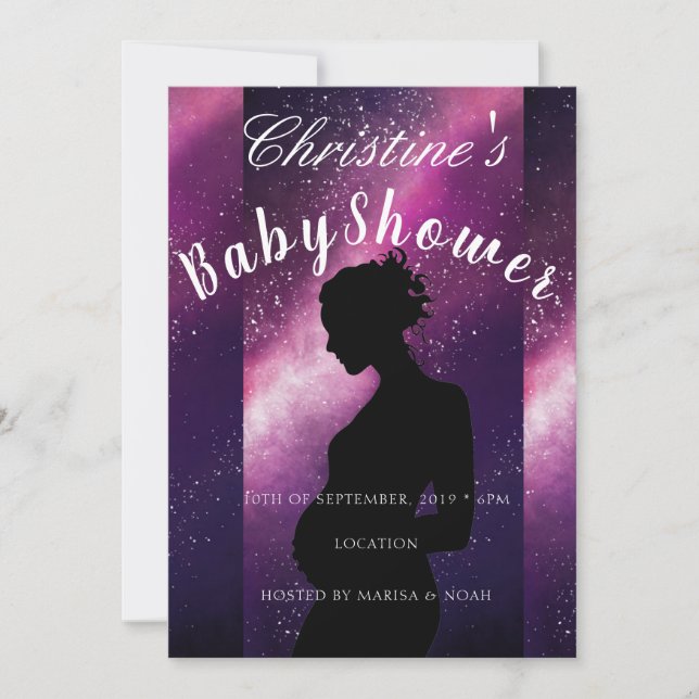Invitation Baby shower Galaxy (Devant)