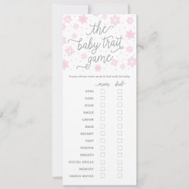 Invitation Baby shower Game Card Baby Trait Game Snowflake