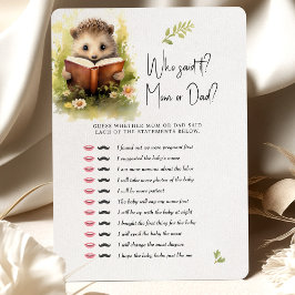 Invitation Baby shower Game Hedehog Qui L'A Dit ? Maman ou pa