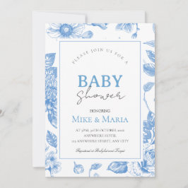 Invitation baby shower garçon arc floral