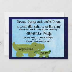 Invitation Baby shower garçon, Baby shower Alligat