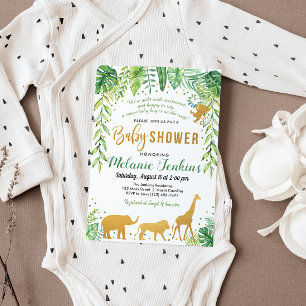 Invitation Baby shower garçon, Baby shower Jungle