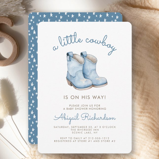 Invitation Baby shower garçon bleu petit mignon (Créateur téléchargé)