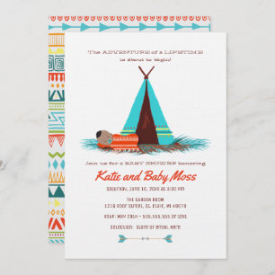 Invitation Baby shower garçon   Boho Chic