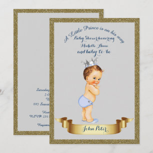 Invitation Baby shower GARÇON, cadre de parties scintillant, 