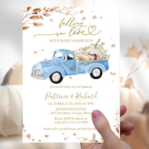 Invitation Baby Shower Garçon camion rose coup de foudre