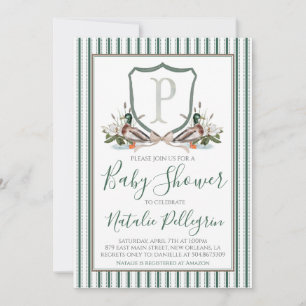 Invitation Baby Shower Garçon Canard Préparé du Sud