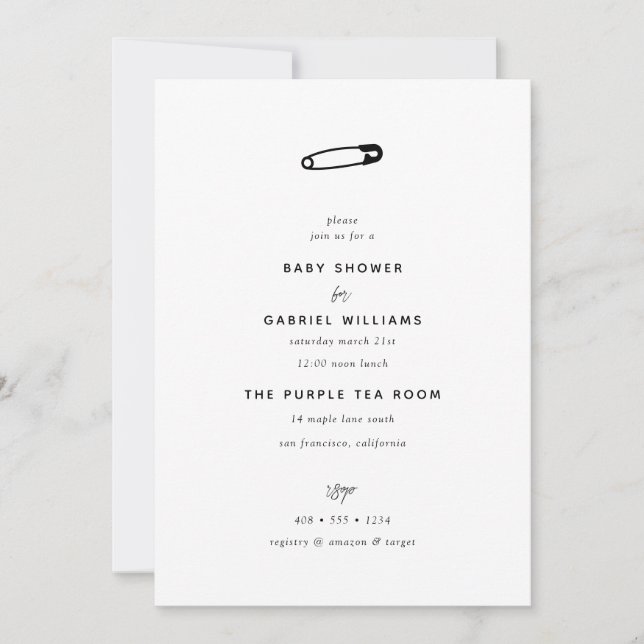 Invitation Baby shower | Garçon de sécurité bébé (Devant)