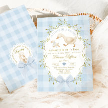 Baby Shower Garçon Gingham Bleu Silly Goose