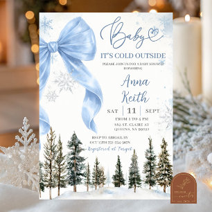 Invitation Baby-Shower Garçon Hiver Arc-en-ciel Fantaisiste