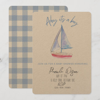 Invitation Baby shower garçon minimaliste 