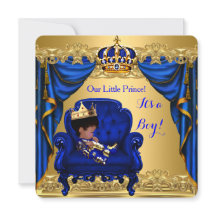 Baby Shower Garçon Petit Prince Royal Bleu Doré