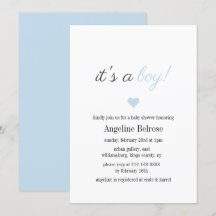 Baby Shower Garçon Simple Élégant Bleu