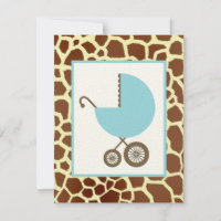 Baby shower Garçon - Transport Bleu & Giraffe Impr