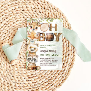 Invitation Baby-Shower Garçon Verdure de la Forêt