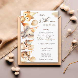 Invitation Baby shower Garçon Wild One non sexiste