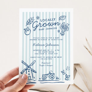 Invitation Baby shower Garçons cultivés localement