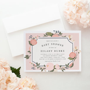 Invitation Baby shower Garden Gate   Blush