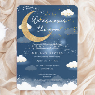 Invitation Baby Shower Genre Neutre Bleu Outre-Mois