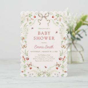 Invitation Baby Shower Genre Neutre Fleur des Champs
