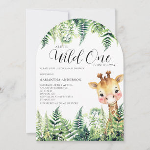 Invitation Baby Shower Genre Neutre Girafe Sauvage 