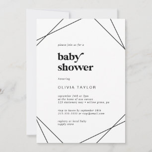 Invitation Baby shower géométrique moderne