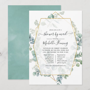 Invitation Baby shower géométrique tendance Eucalyptus par co