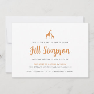 Invitation Baby shower Giraffe
