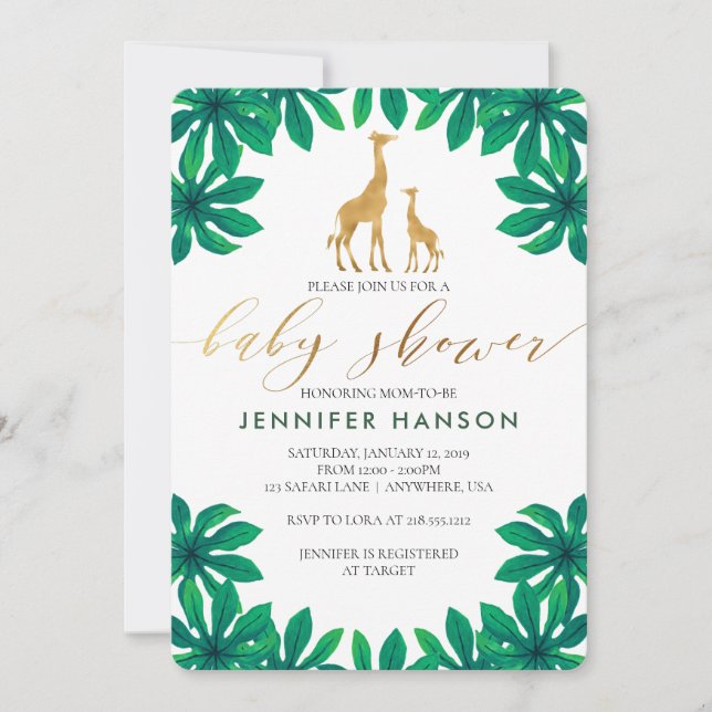 Invitation Baby shower Giraffe (Devant)