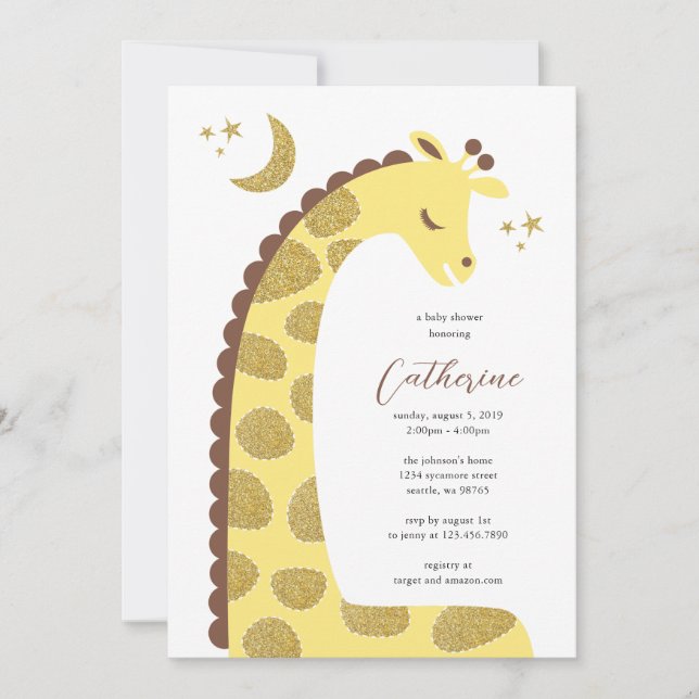 Invitation Baby shower Giraffe (Devant)