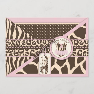 Invitation Baby shower Giraffe poster de animal et Tutu Jumpe