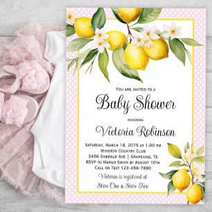 Invitation Baby shower Girl Lemon