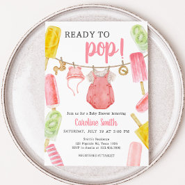 Invitation Baby shower Girl Popsicle