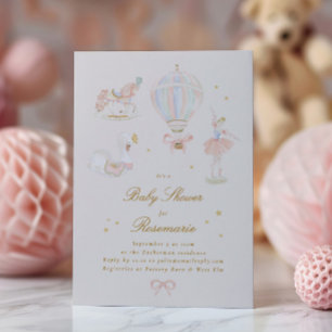 Invitation Baby shower Girl Star Princess Fairytale Ballerina