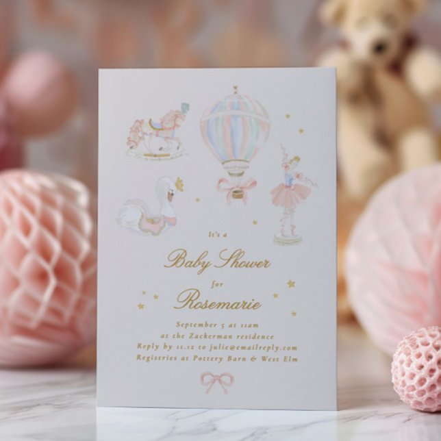 Invitation Baby shower Girl Star Princess Fairytale Ballerina (Créateur téléchargé)