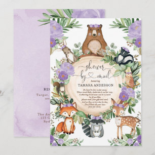 Invitation Baby shower Girl Woodland Par Mail Florple