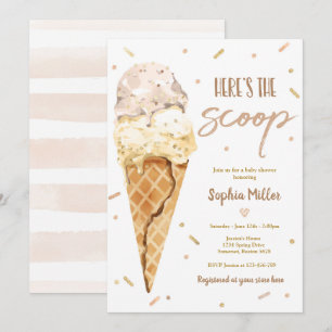Invitation Baby-Shower Glace Voici La Crème Baby Shower