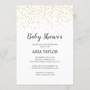 Invitation Baby shower Gold Confetti