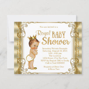 Invitation Baby shower Gold Prince